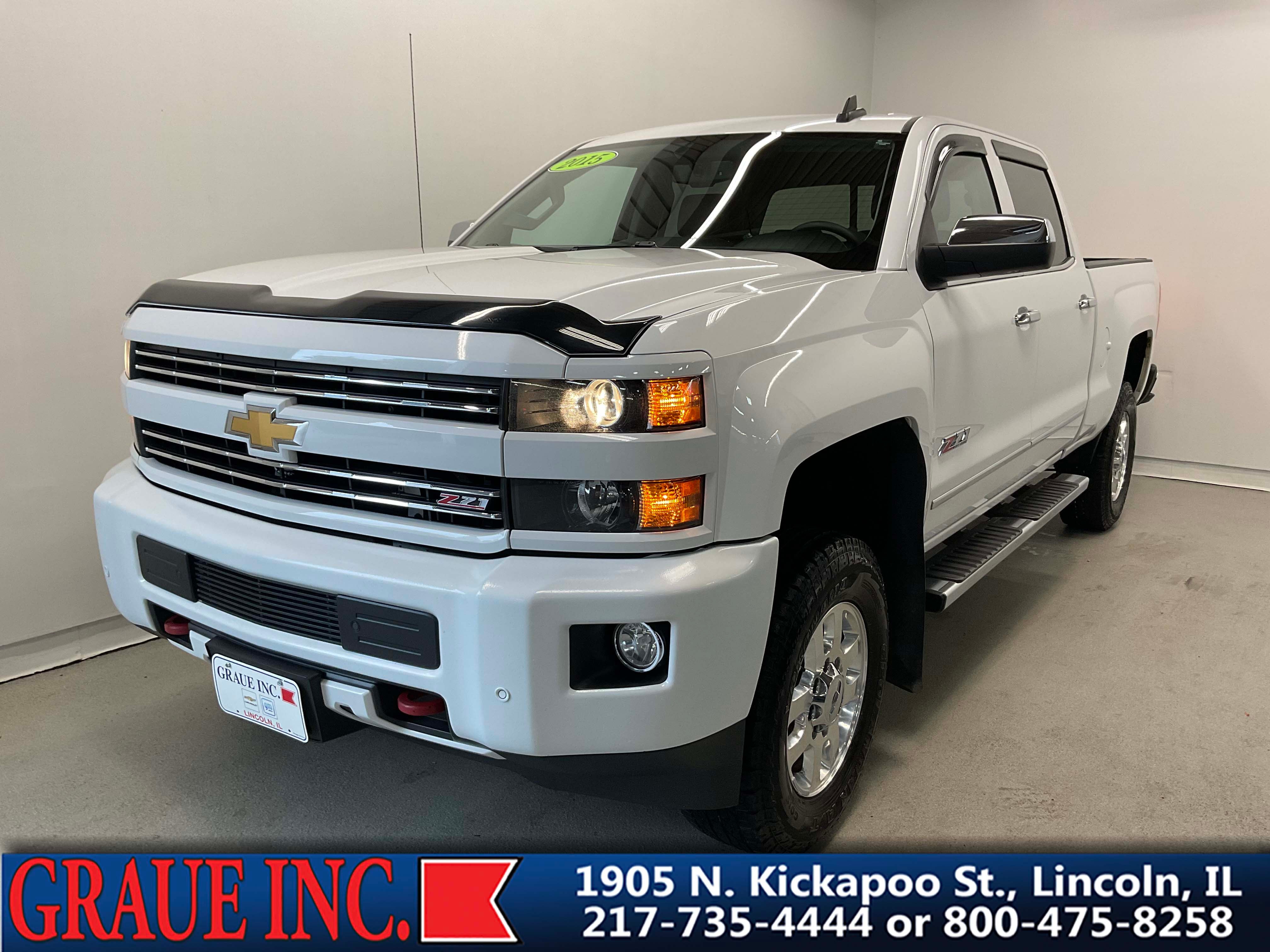 2015 Chevrolet Silverado 2500 HD LTZ in Summit White — front three-quarter view