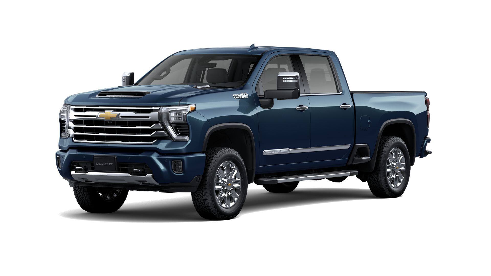 2026 Chevrolet Silverado 2500 HD High Country in Lakeshore Blue Metallic — front three-quarter view