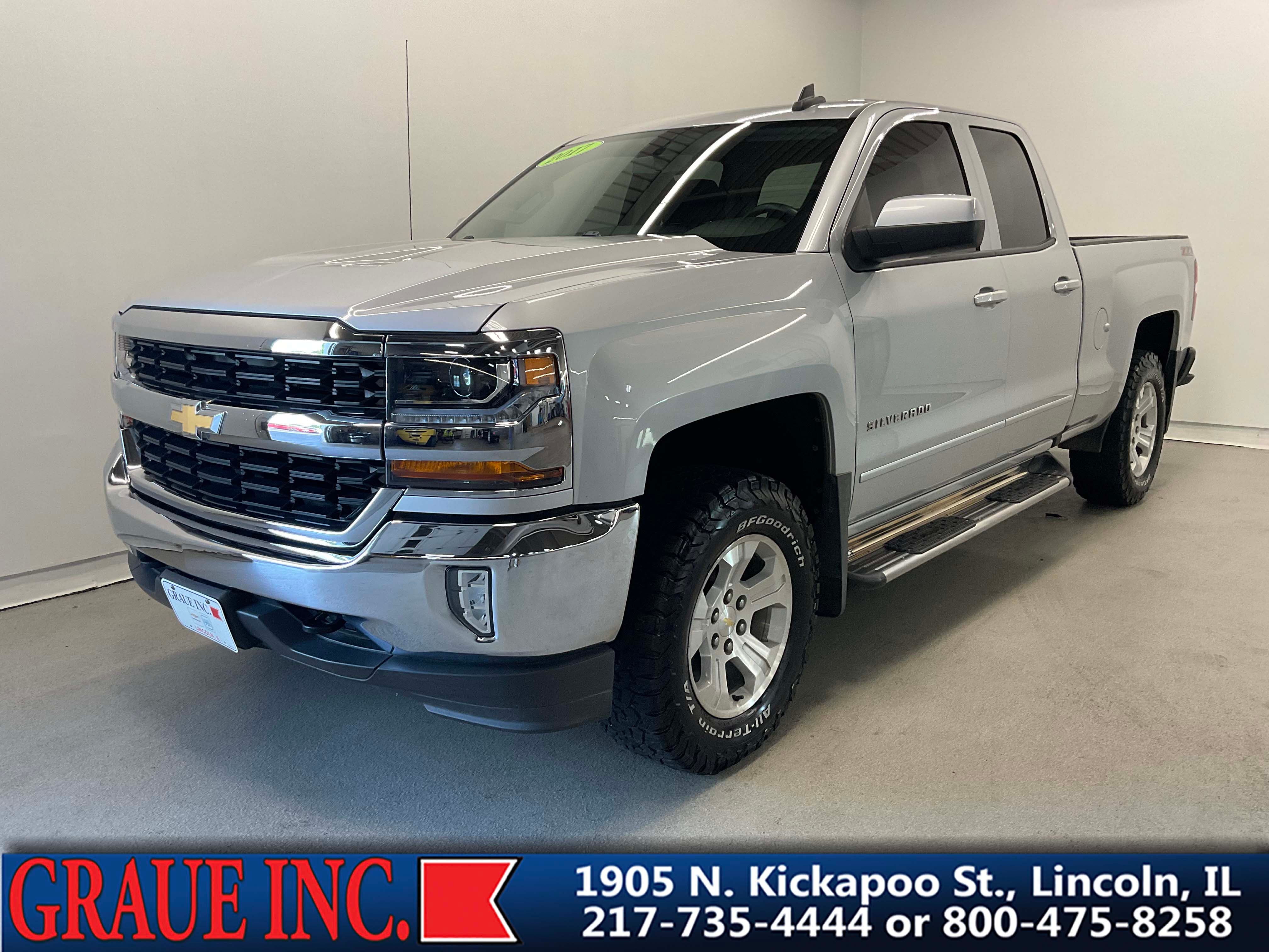 2017 Chevrolet Silverado 1500 LT in Silver Ice Metallic — front three-quarter view