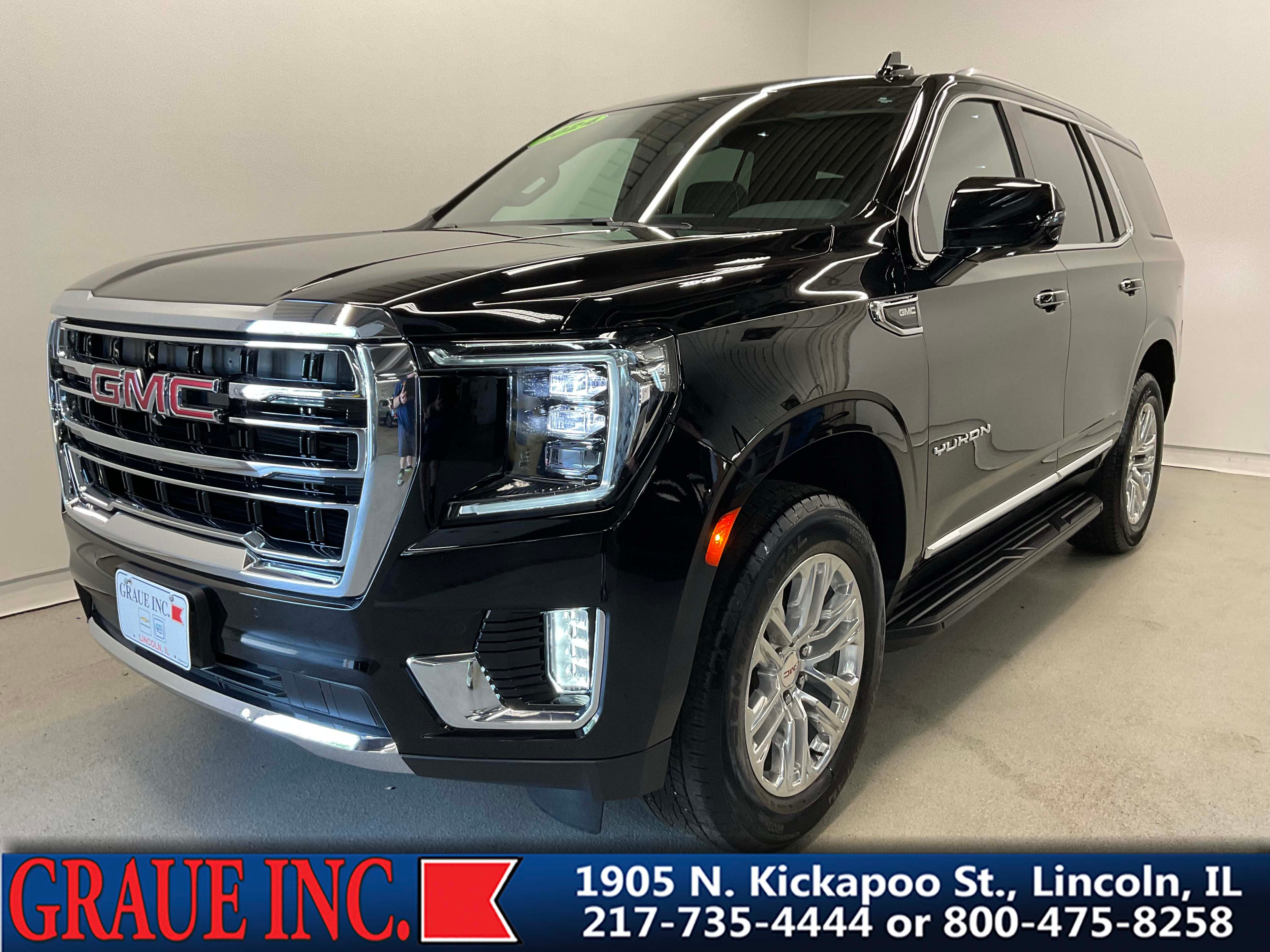 2024 GMC Yukon SLT in Onyx Black — front three-quarter view