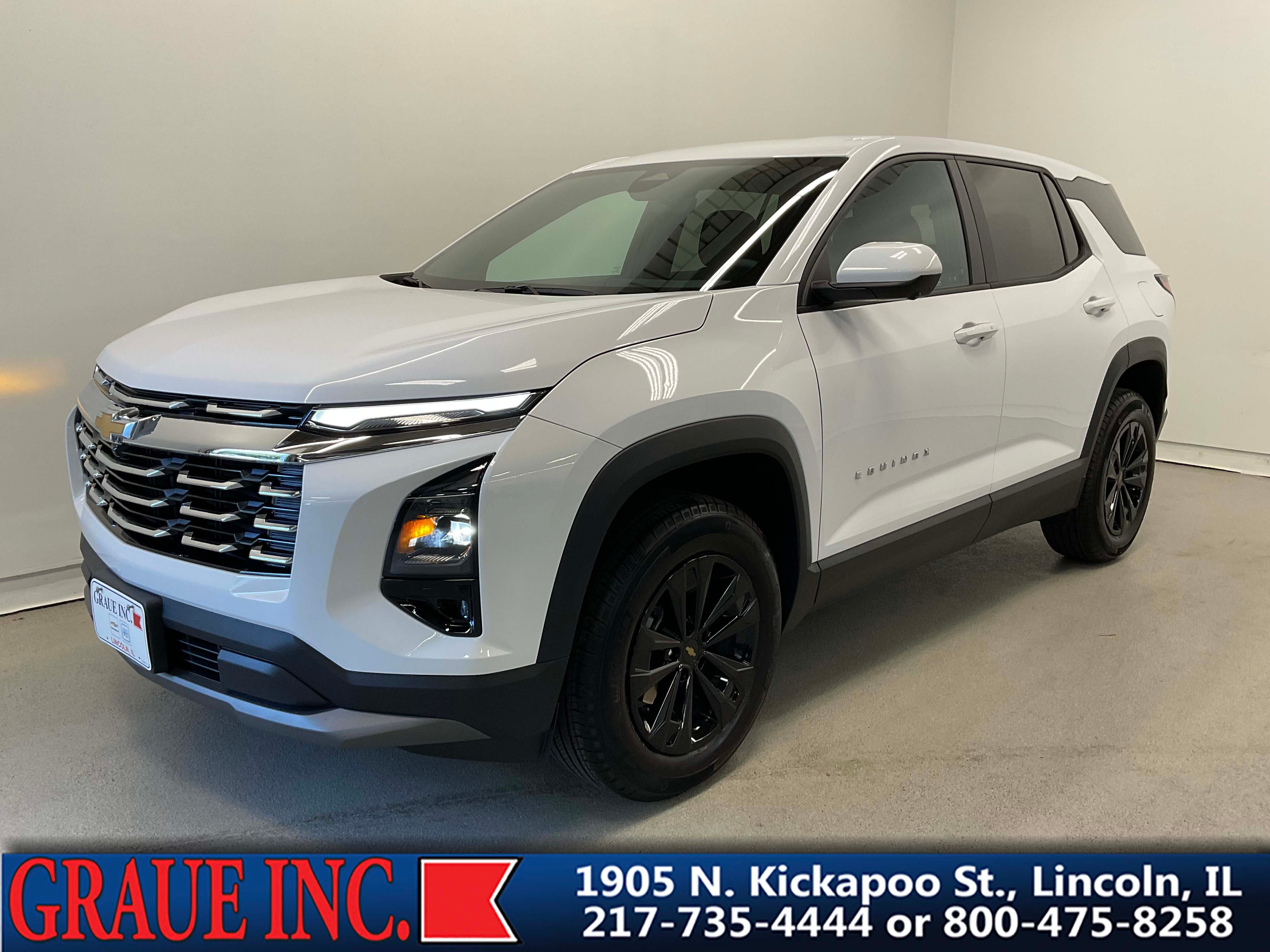 2025 Chevrolet Equinox LT in Summit White — front three-quarter view