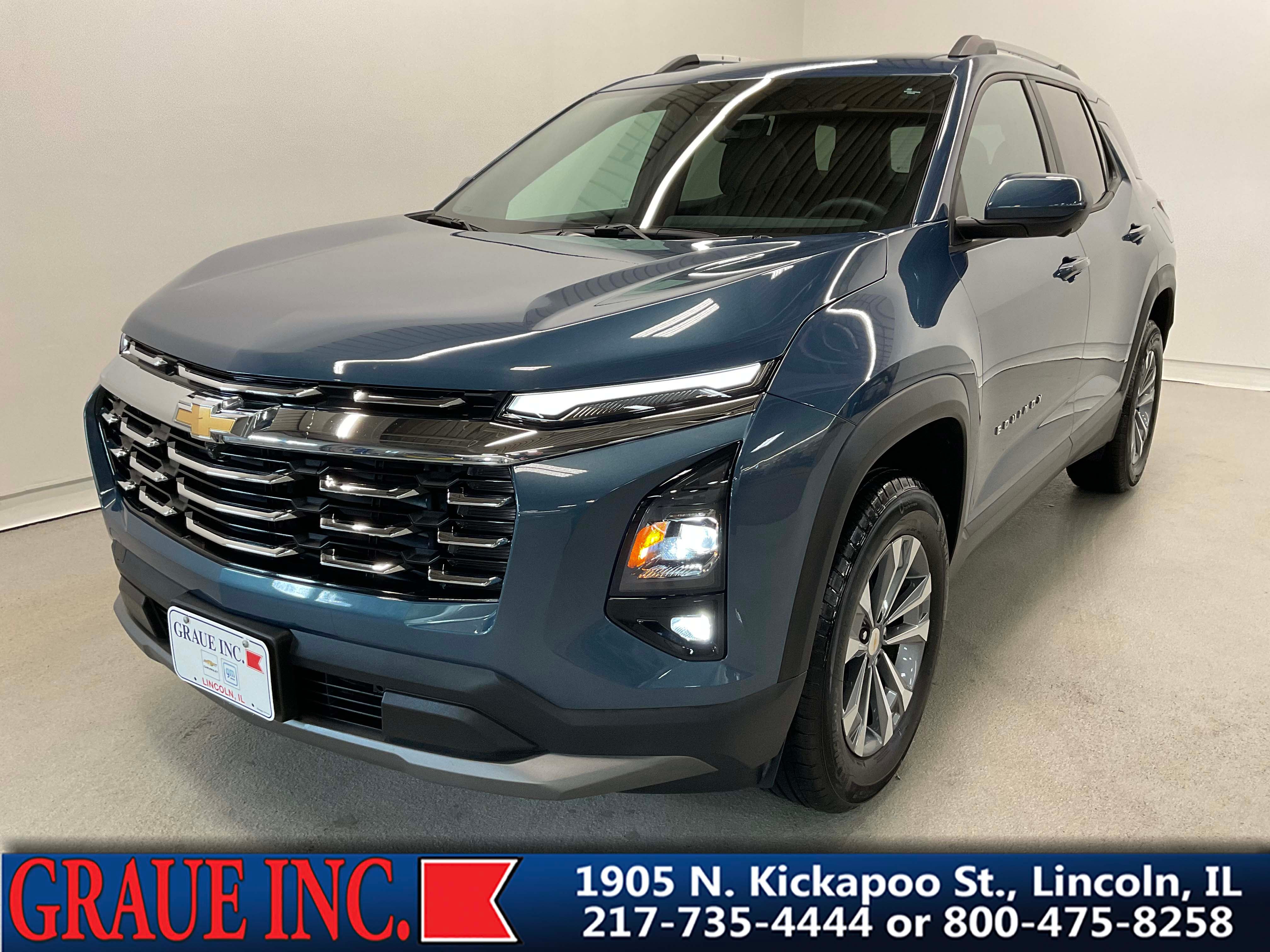 2025 Chevrolet Equinox LT in Lakeshore Blue Metallic — front three-quarter view