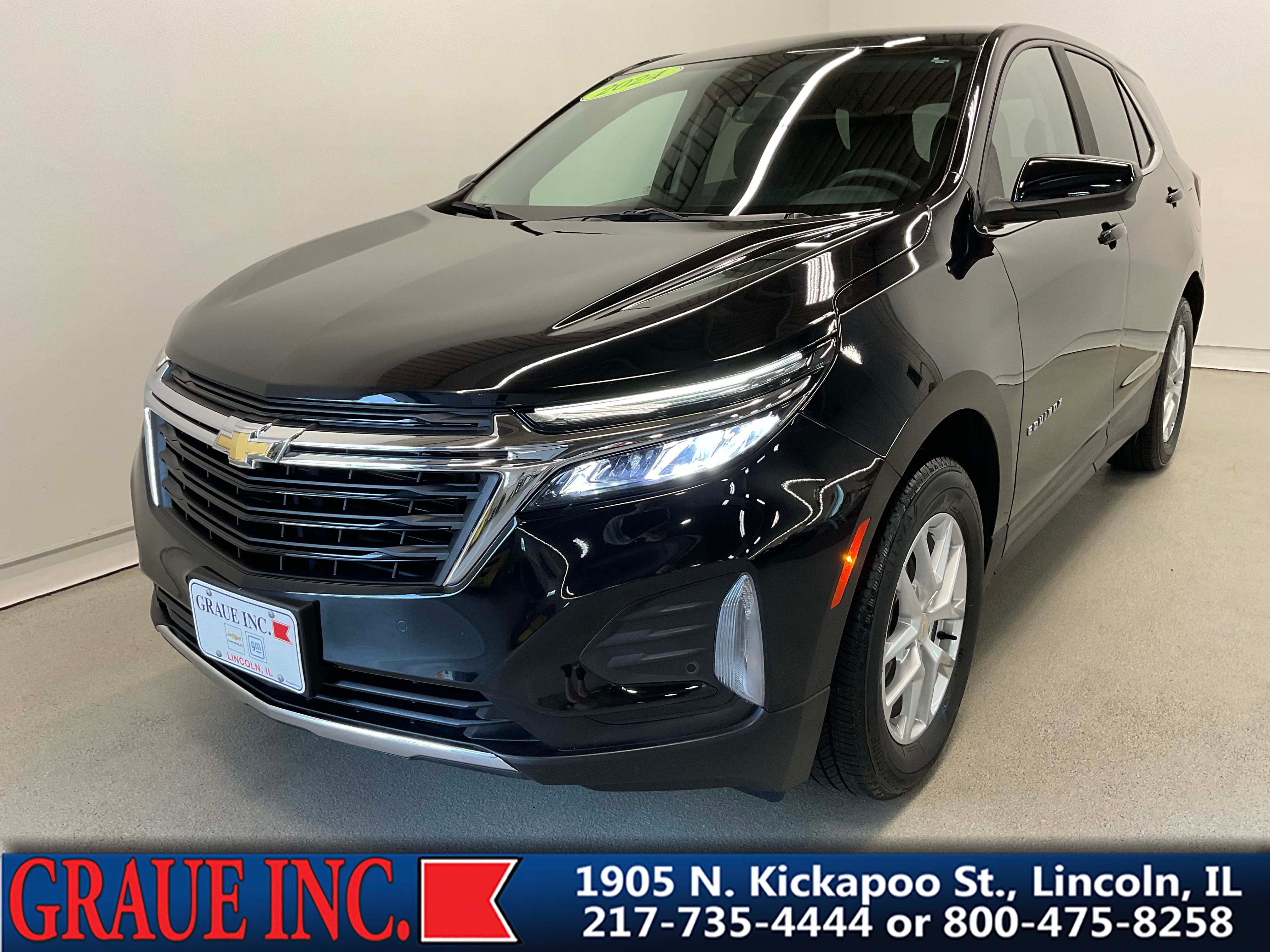 2024 Chevrolet Equinox LT in Mosaic Black Metallic — front three-quarter view