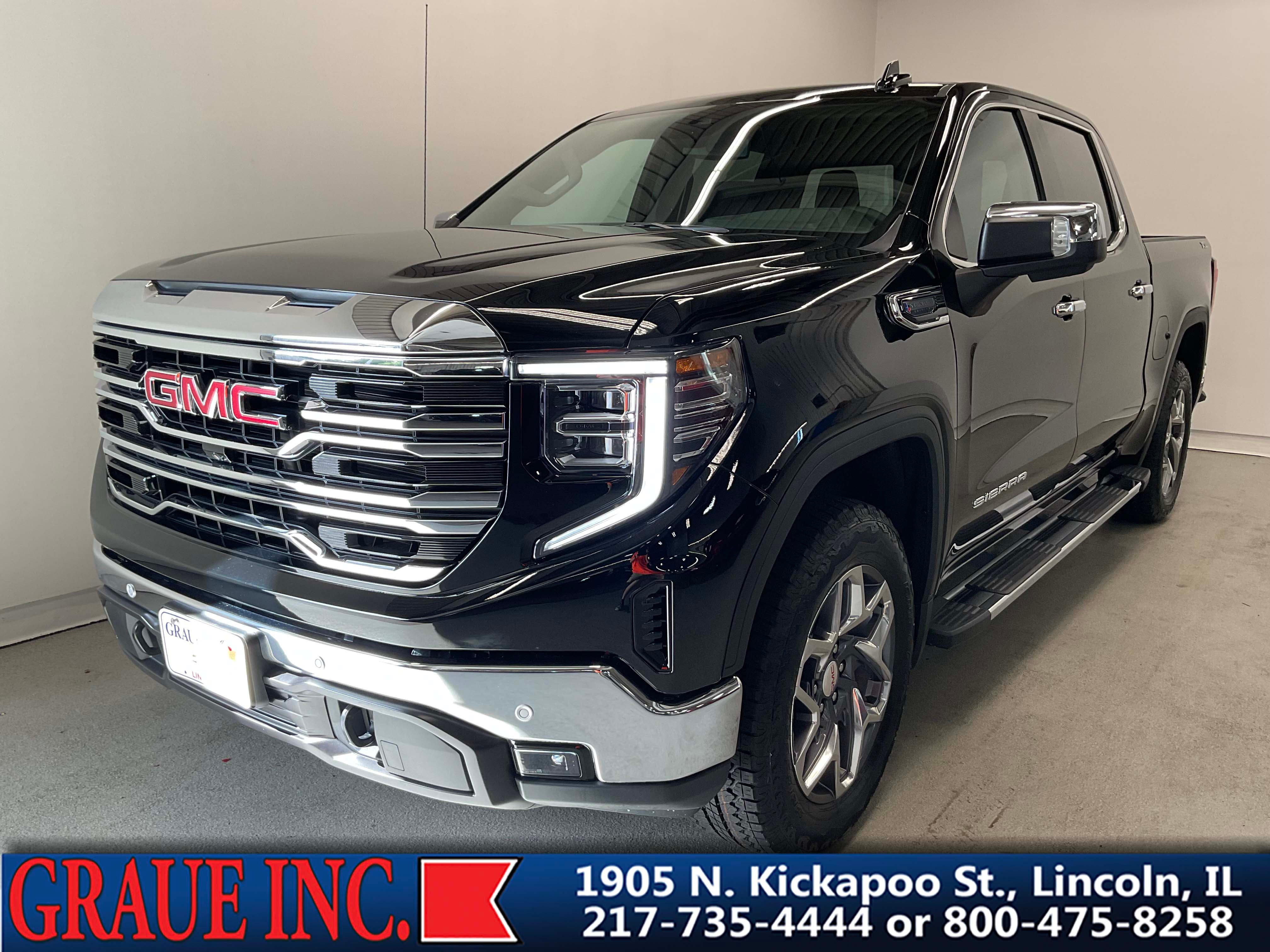 2026 GMC Sierra 1500 SLT in Onyx Black — front three-quarter view