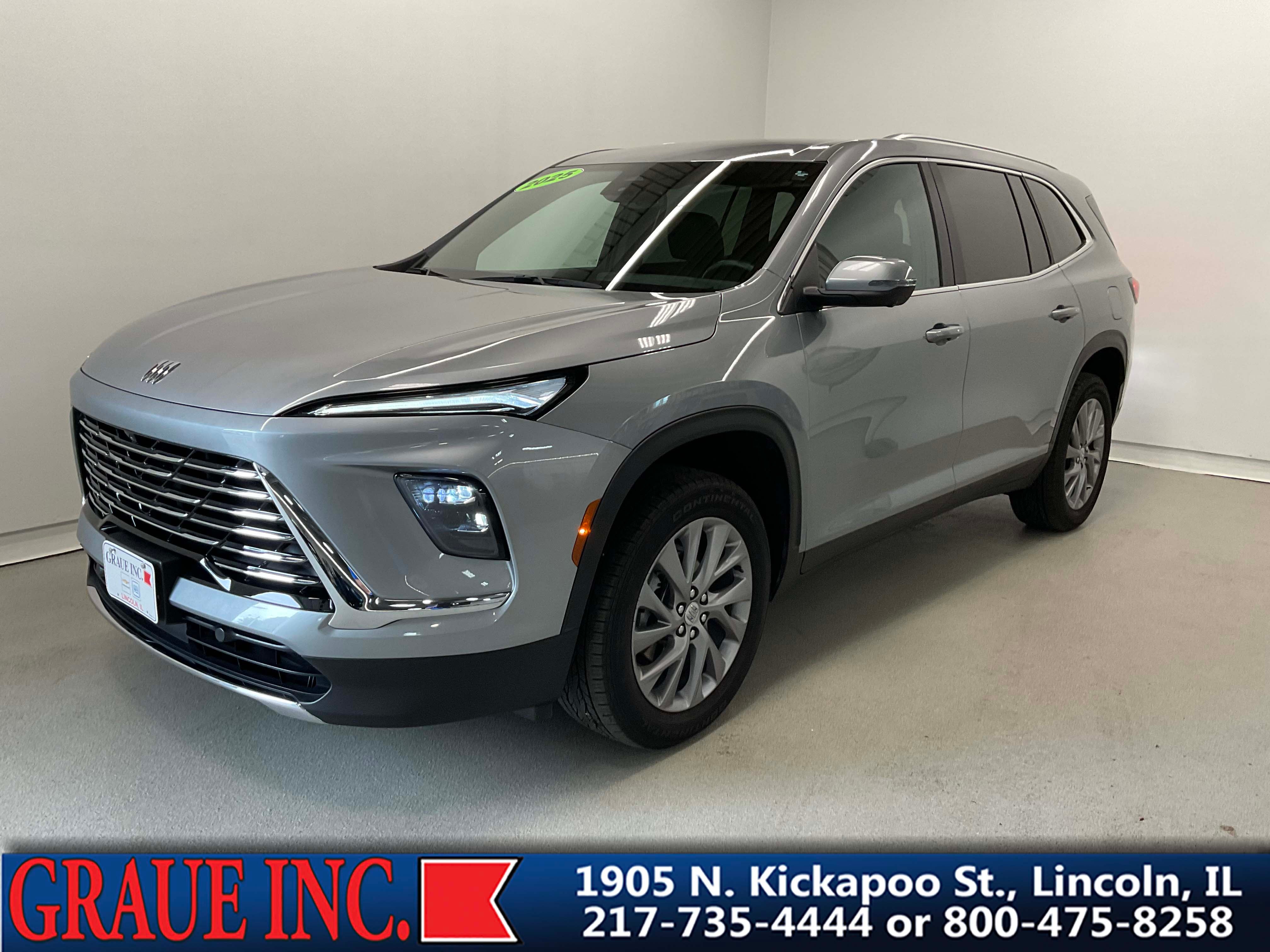 2025 Buick Enclave Preferred in Moonstone Gray Metallic — front three-quarter view