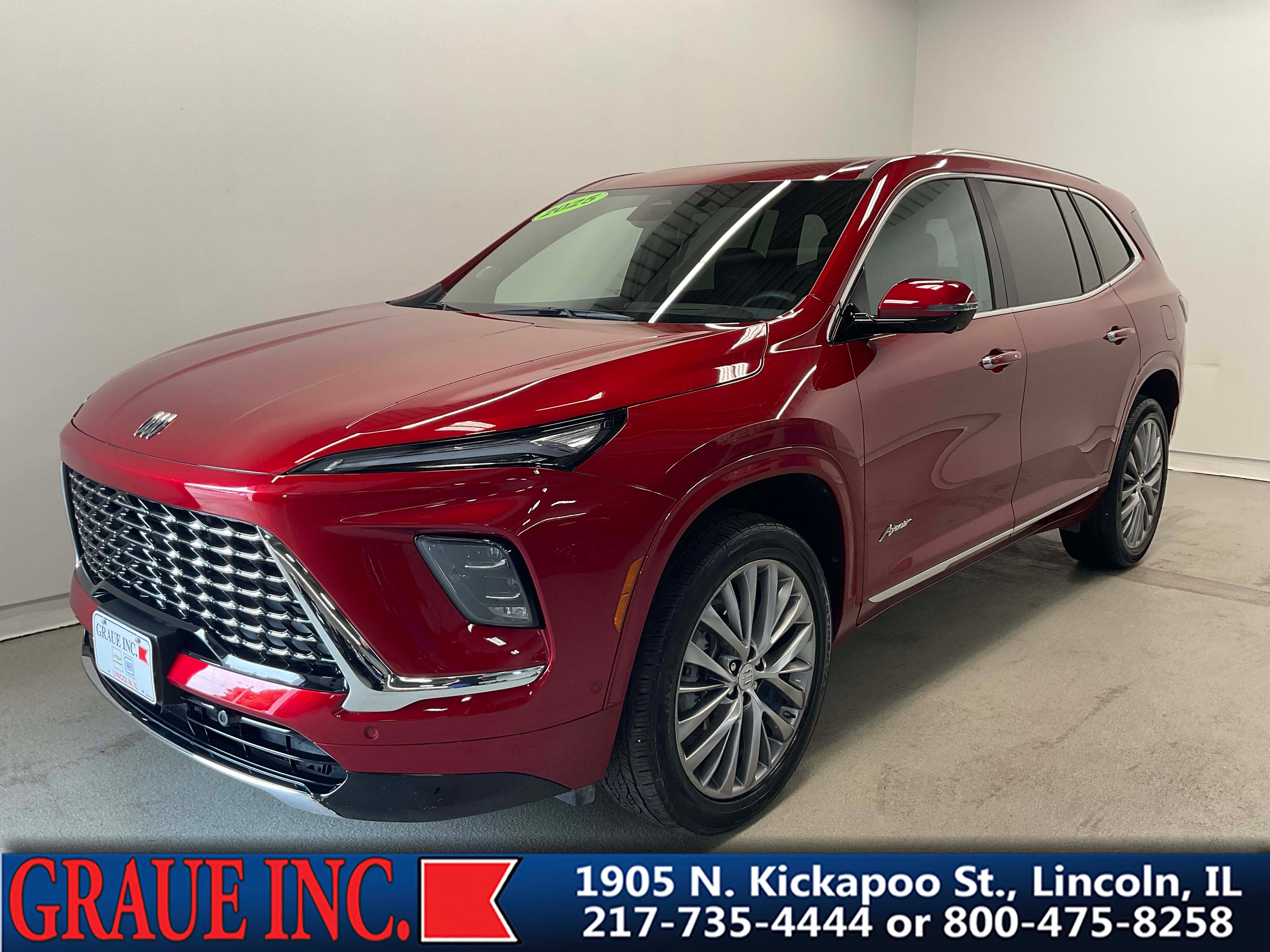 2025 Buick Enclave Avenir in Cherry Red Tintcoat — front three-quarter view