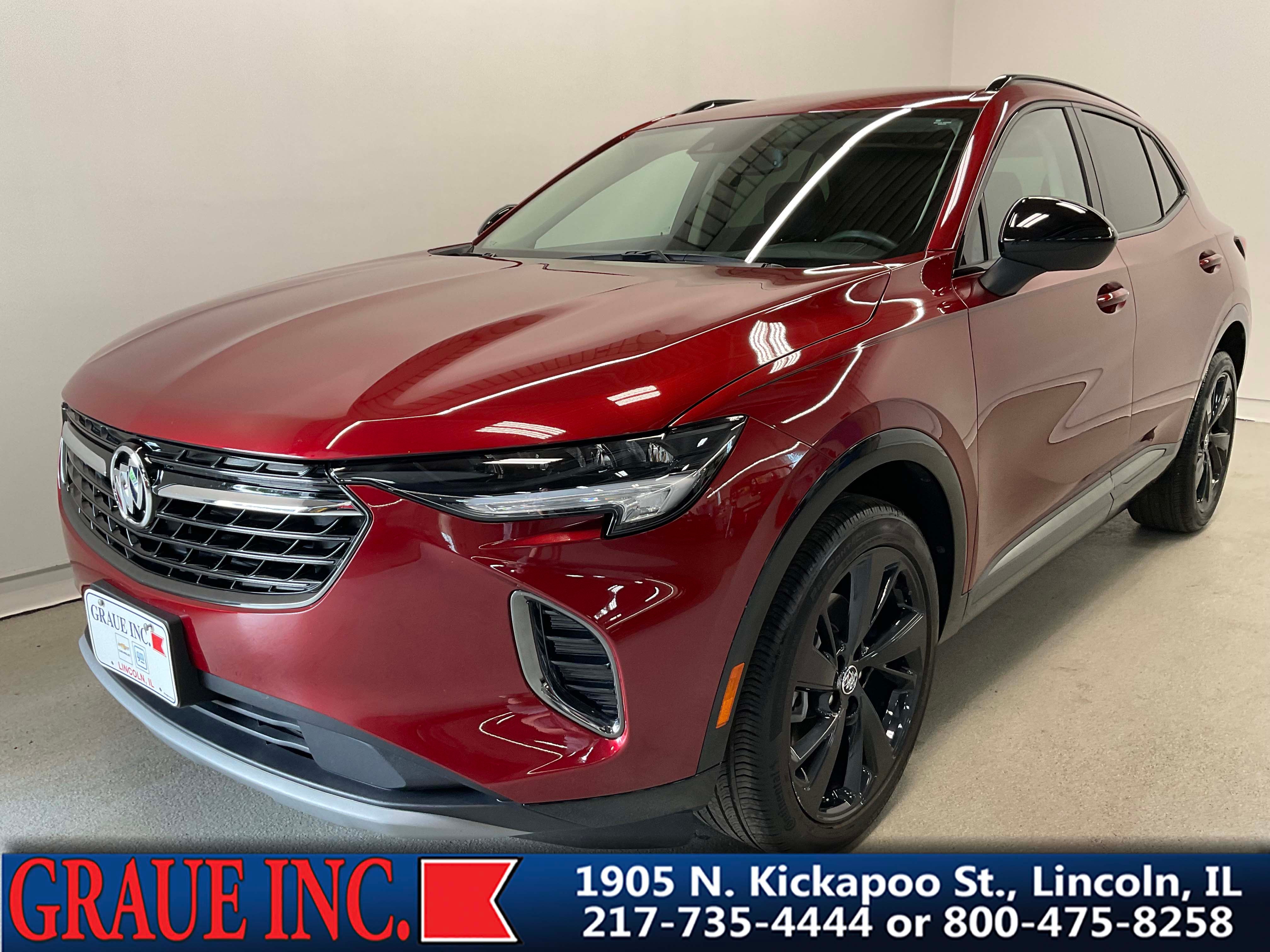 2023 Buick Envision Essence in Cinnabar Metallic — front three-quarter view